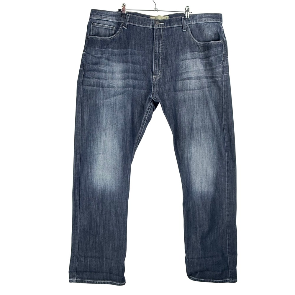Wrangler Jeans Co Mens Straight Fit Flex Dark Wash Blue Denim Pants 42x30